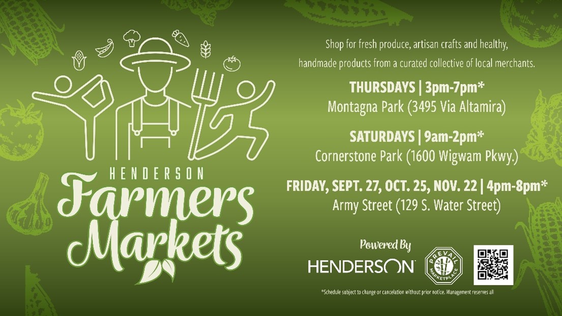 Henderson Farmers Markets Fall Schedule Graphic Image